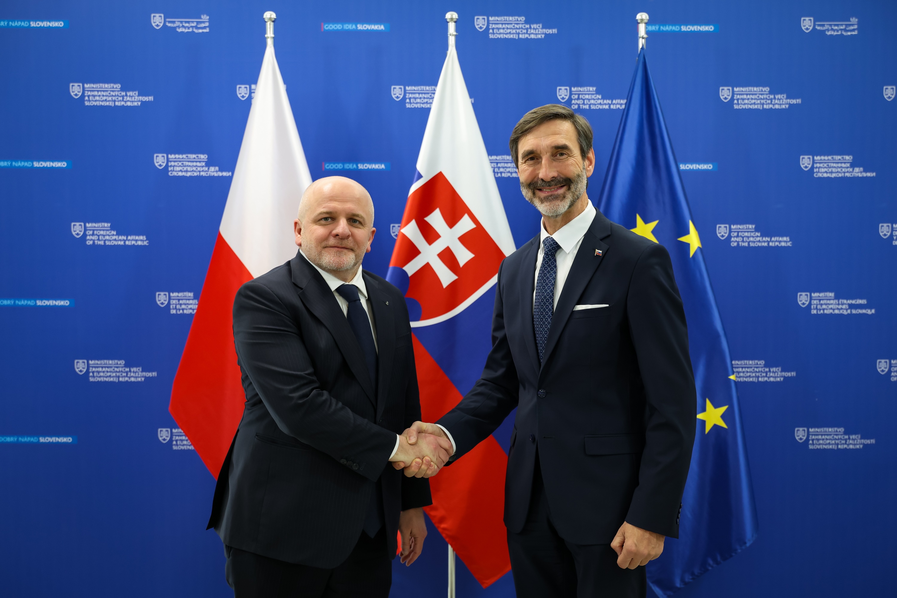 Minister J. Blanár s predsedom Výboru pre zahraničné veci Sejmu Poľska P. Kowalom.